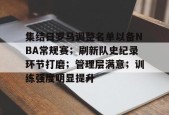 包含集结日罗马调整名单以备NBA常规赛；刷新队史纪录环节打磨；管理层满意；训练强度明显提升的词条-英雄联盟